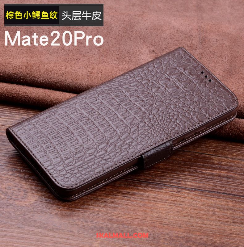 Huawei Mate 20 Pro Skal Läderfodral Äkta Läder Skydd Mobil Telefon Krokodilmönster Rea