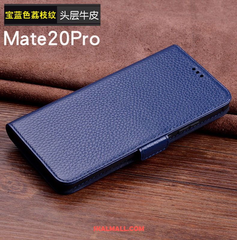 Huawei Mate 20 Pro Skal Läderfodral Äkta Läder Skydd Mobil Telefon Krokodilmönster Rea