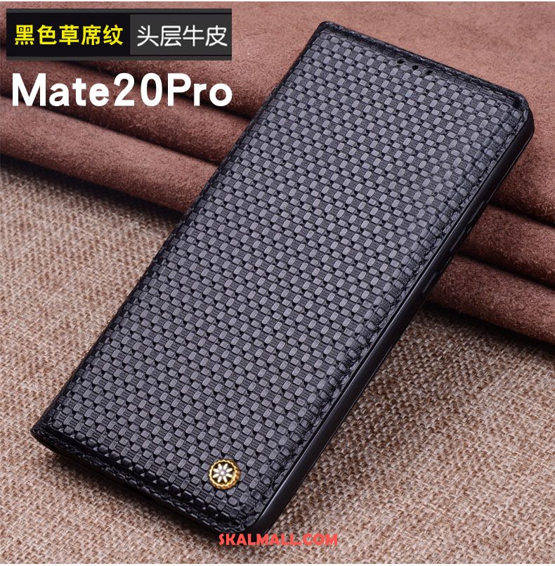 Huawei Mate 20 Pro Skal Mobil Telefon Läderfodral Svart Stor Krokodilmönster Online
