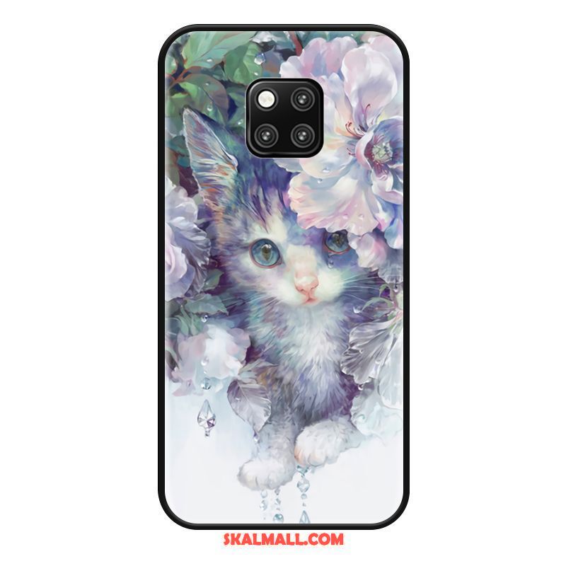 Huawei Mate 20 Rs Skal Blommor Katt Rosa Mobil Telefon Kreativa Billiga