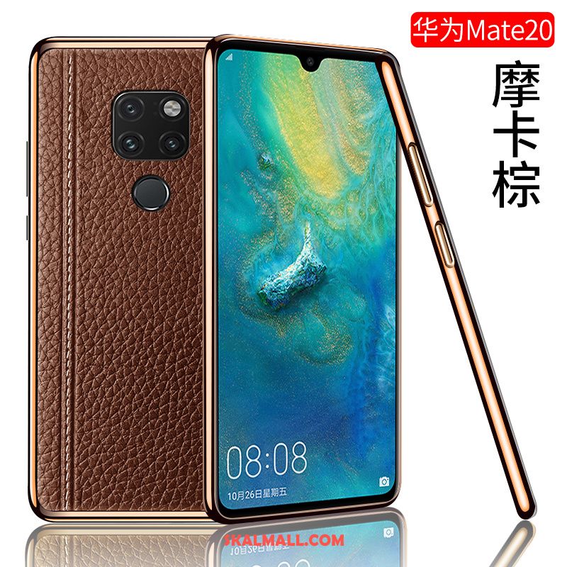 Huawei Mate 20 Skal All Inclusive Net Red Äkta Läder Mobil Telefon Trend Varumärke Billig