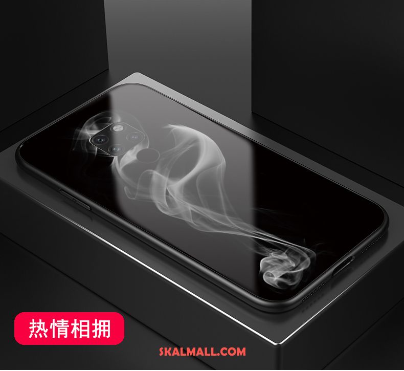 Huawei Mate 20 X Skal Fallskydd Svart Vacker Glas Kyla Fodral Billigt