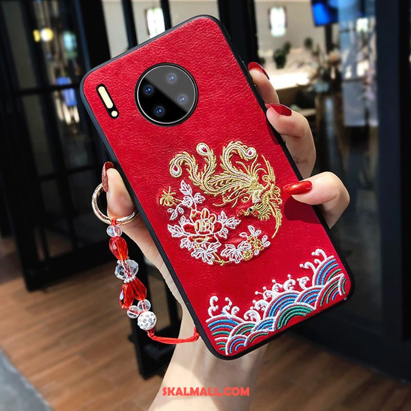 Huawei Mate 30 Skal All Inclusive Broderi Röd Fallskydd Mobil Telefon Fodral Köpa