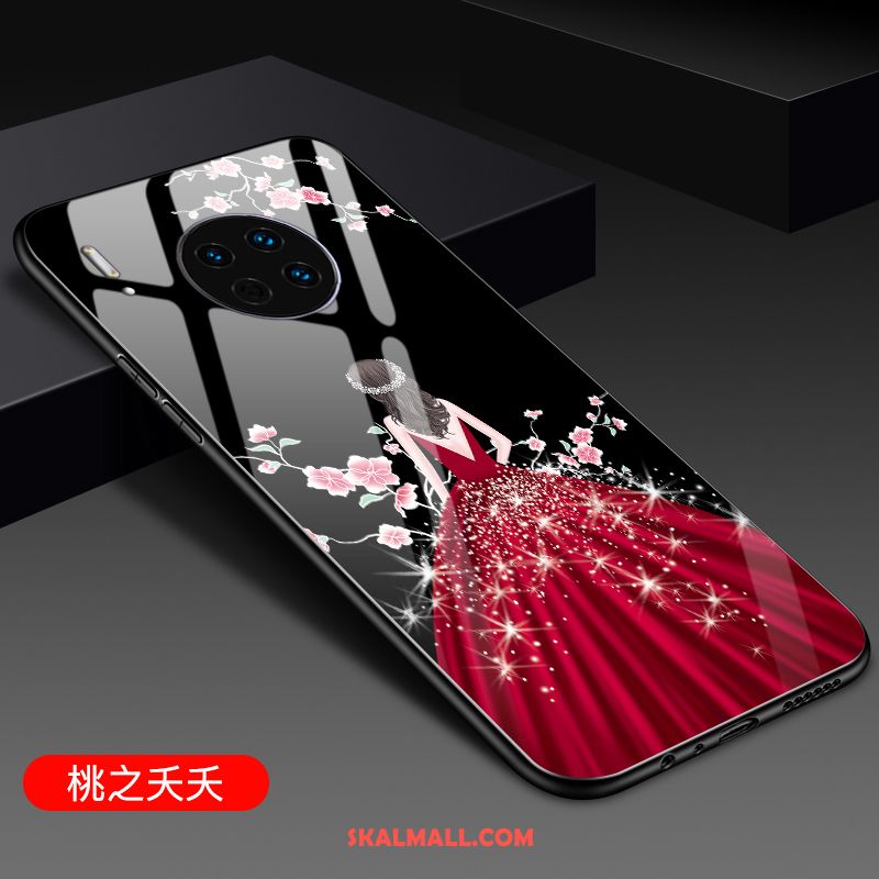 Huawei Mate 30 Skal Glas Ring Tecknat Mobil Telefon Net Red Billig