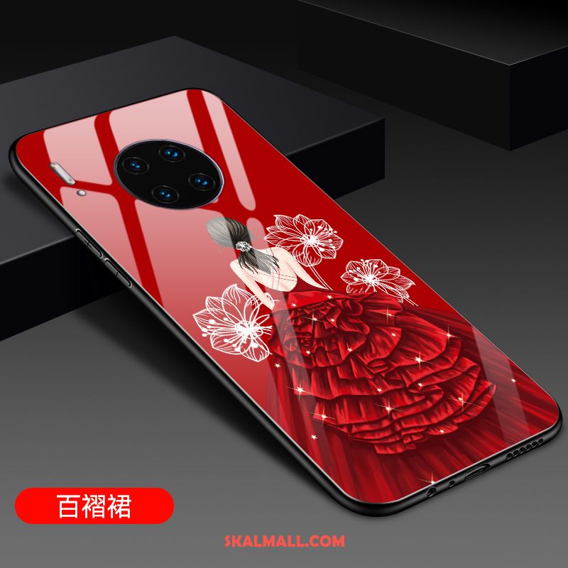 Huawei Mate 30 Skal Glas Ring Tecknat Mobil Telefon Net Red Billig