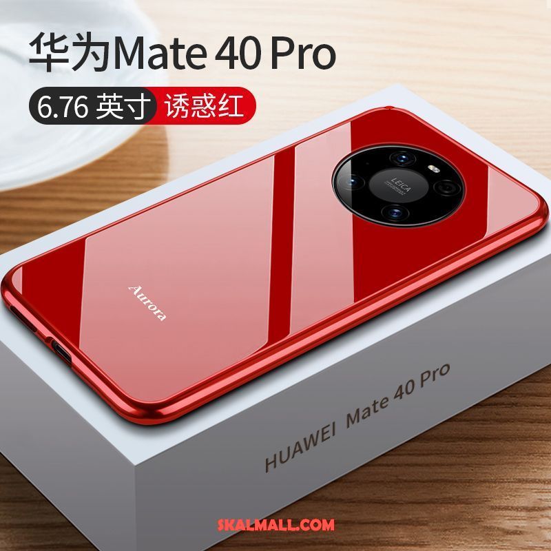 Huawei Mate 40 Pro Skal Röd Metall Mobil Telefon Slim Frame Rea