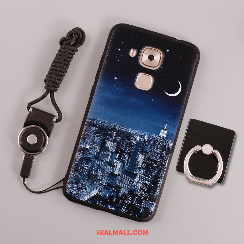 Huawei Mate 8 Skal Ring Hängande Nacke Silikon Blå Mobil Telefon Fodral Billigt