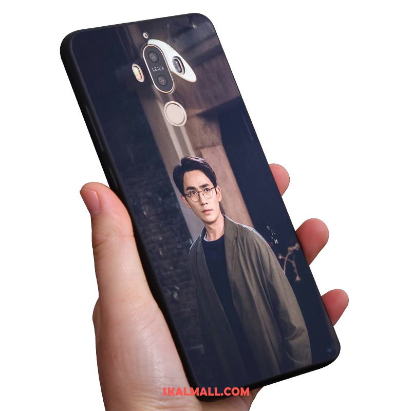 Huawei Mate 9 Skal Grå Kinesisk Drake Silikon Nubuck Mjuk Fodral Billigt