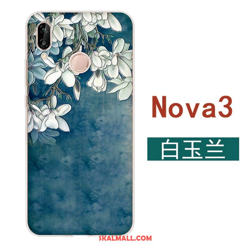 Huawei Nova 3 Skal Blommor Kreativa Silikon Kyla Fallskydd Rea