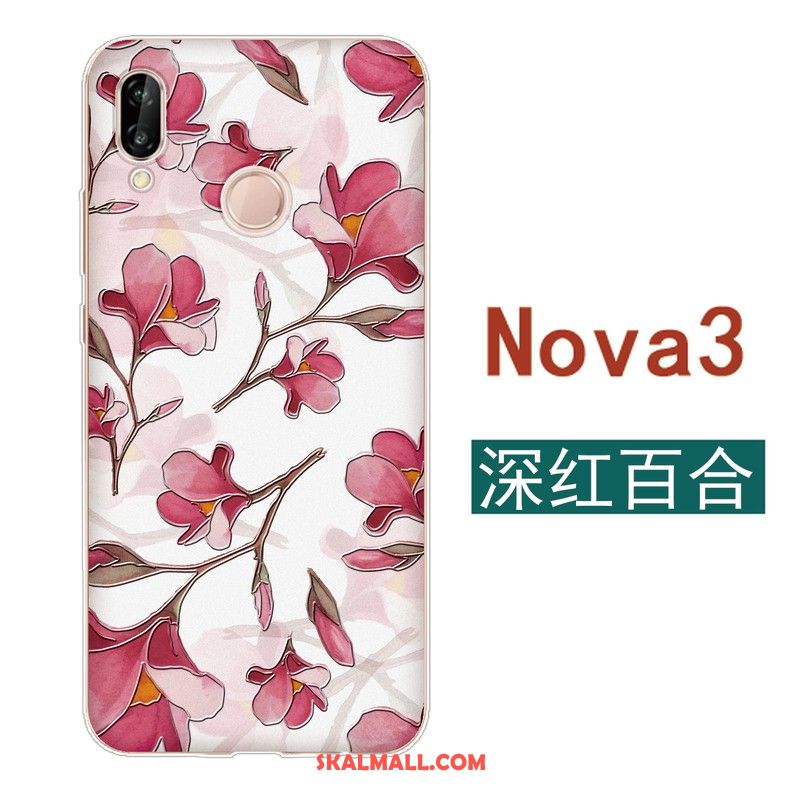 Huawei Nova 3 Skal Blommor Kreativa Silikon Kyla Fallskydd Rea