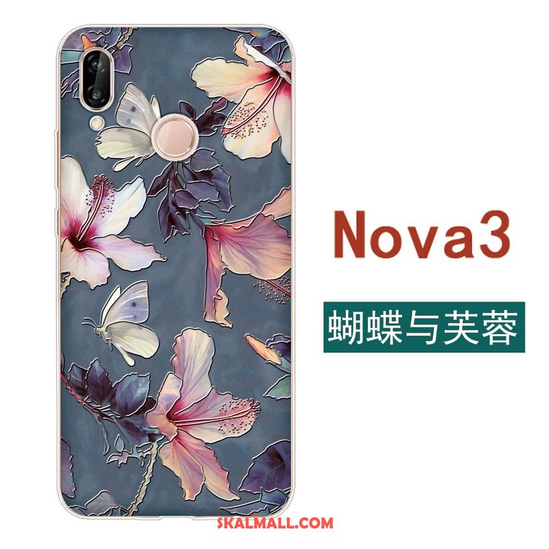 Huawei Nova 3 Skal Blommor Kreativa Silikon Kyla Fallskydd Rea