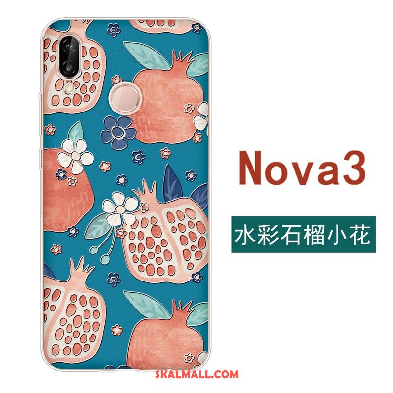 Huawei Nova 3 Skal Blommor Kreativa Silikon Kyla Fallskydd Rea