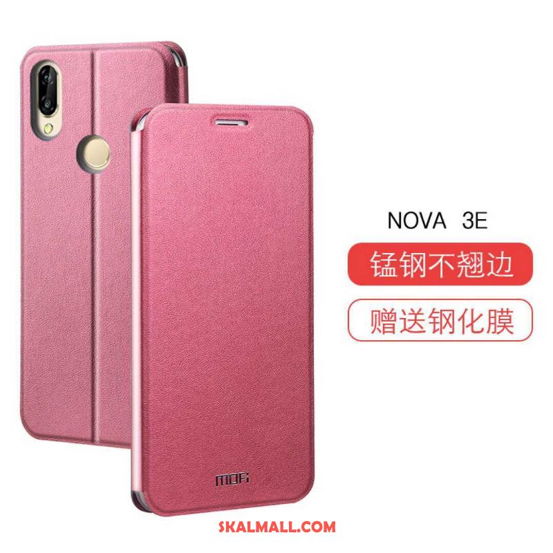 Huawei Nova 3e Skal Läderfodral Skydd All Inclusive Fallskydd Rosa Fodral Köpa