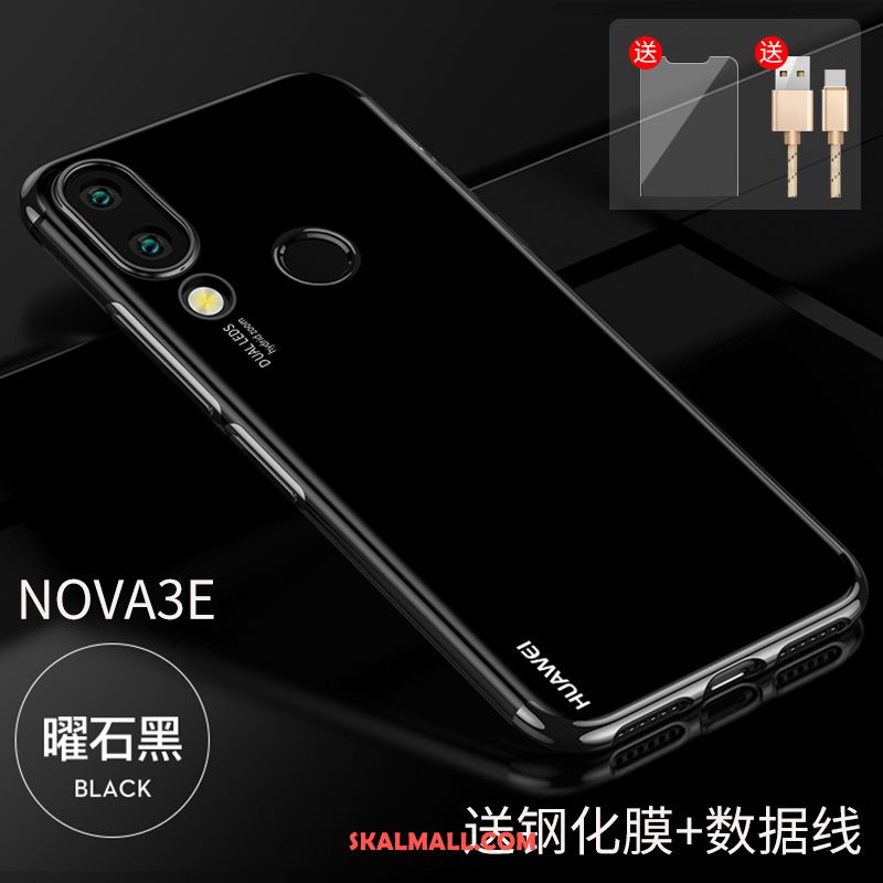 Huawei Nova 3e Skal Slim Transparent Trend Blå Skydd Fodral Billig