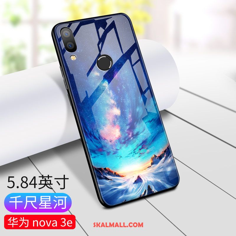 Huawei Nova 3e Skal Trend Varumärke Glas Mode Fallskydd Kreativa Fodral Billig