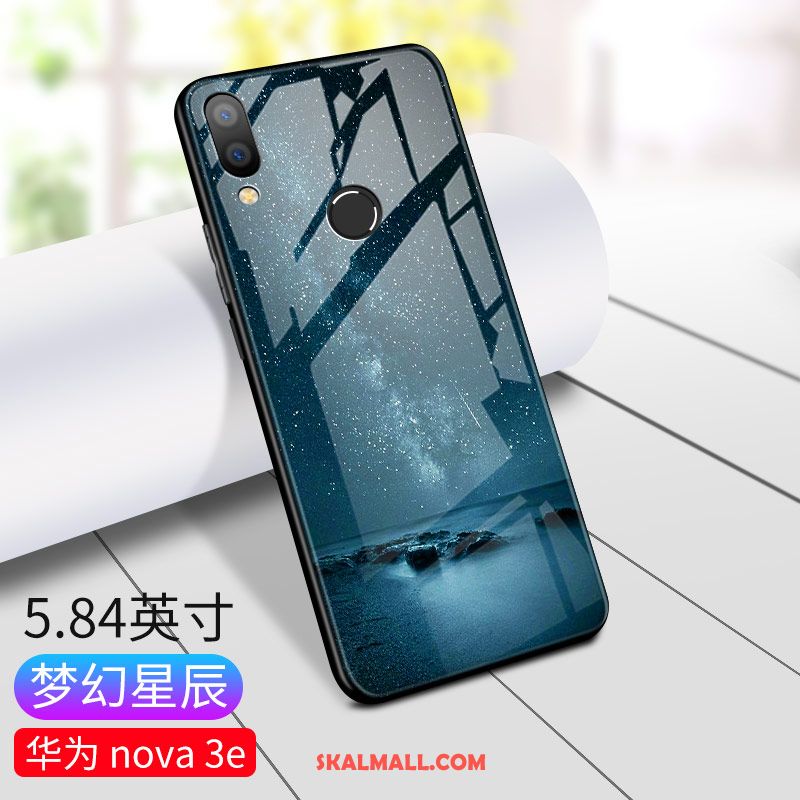 Huawei Nova 3e Skal Trend Varumärke Glas Mode Fallskydd Kreativa Fodral Billig