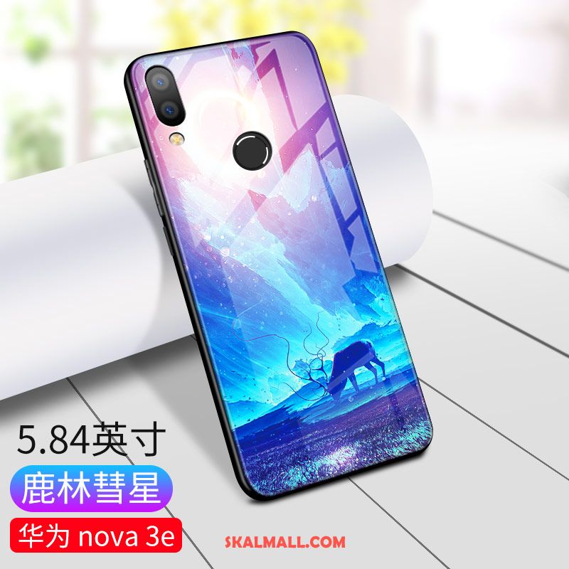 Huawei Nova 3e Skal Trend Varumärke Glas Mode Fallskydd Kreativa Fodral Billig