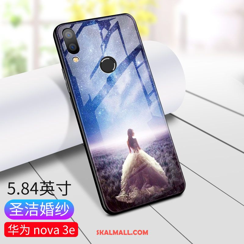 Huawei Nova 3e Skal Trend Varumärke Glas Mode Fallskydd Kreativa Fodral Billig