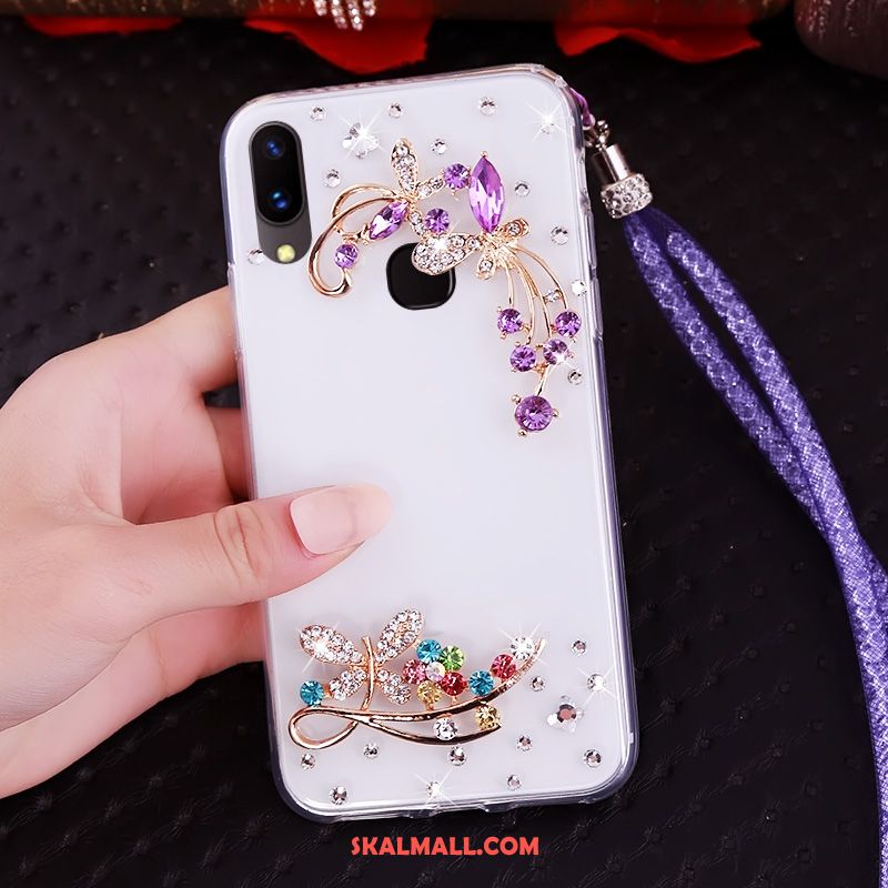 Huawei Nova 3i Skal Personlighet Ring Transparent Purpur Strass Fodral Köpa