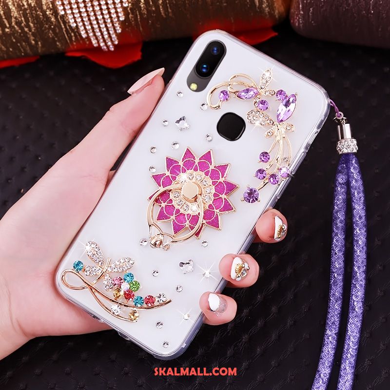 Huawei Nova 3i Skal Personlighet Ring Transparent Purpur Strass Fodral Köpa