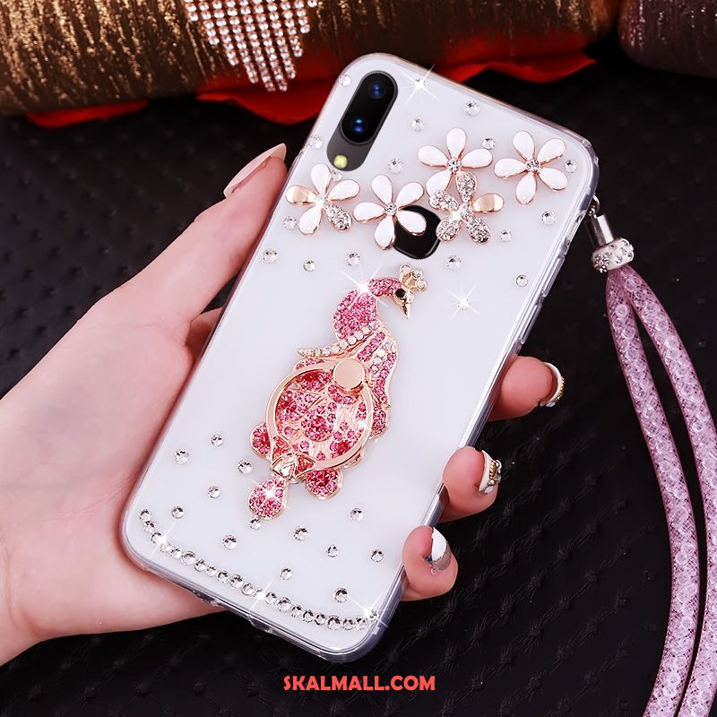 Huawei Nova 3i Skal Personlighet Ring Transparent Purpur Strass Fodral Köpa