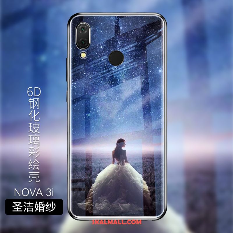 Huawei Nova 3i Skal Skydd Silikon Mjuk Anpassa Härdat Glas Fodral Billigt