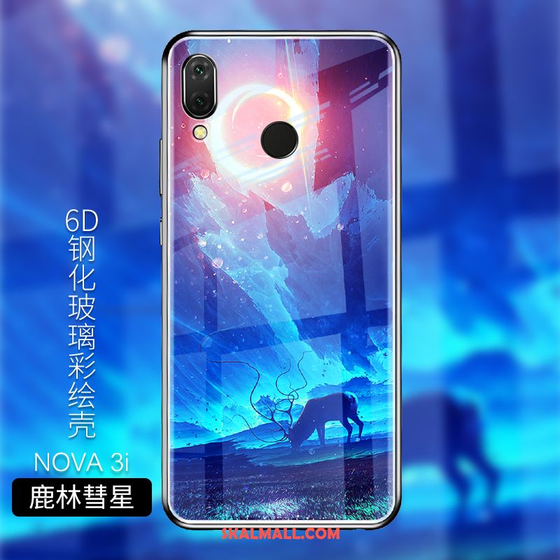 Huawei Nova 3i Skal Skydd Silikon Mjuk Anpassa Härdat Glas Fodral Billigt