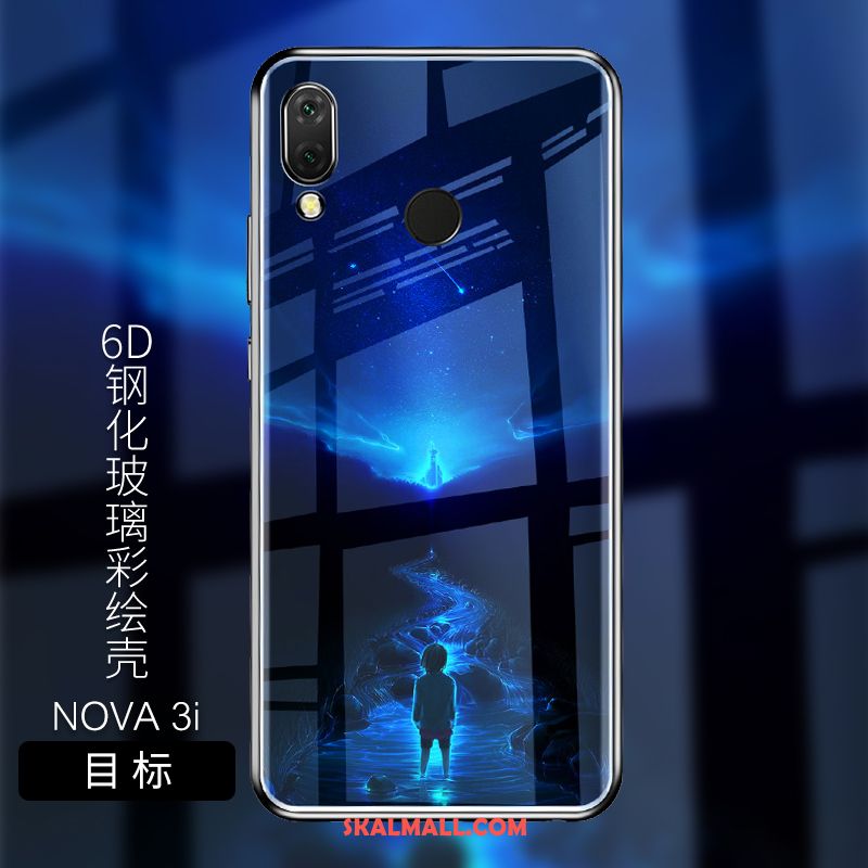 Huawei Nova 3i Skal Skydd Silikon Mjuk Anpassa Härdat Glas Fodral Billigt