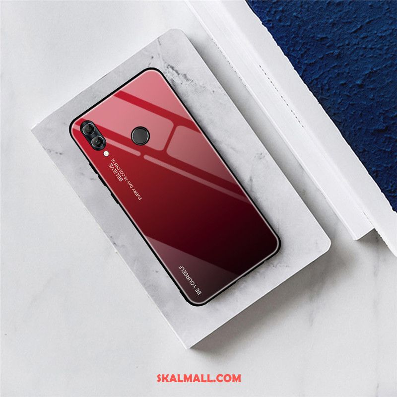 Huawei P Smart 2019 Skal Guld Gradient Bakre Omslag Fallskydd Net Red Fodral Online