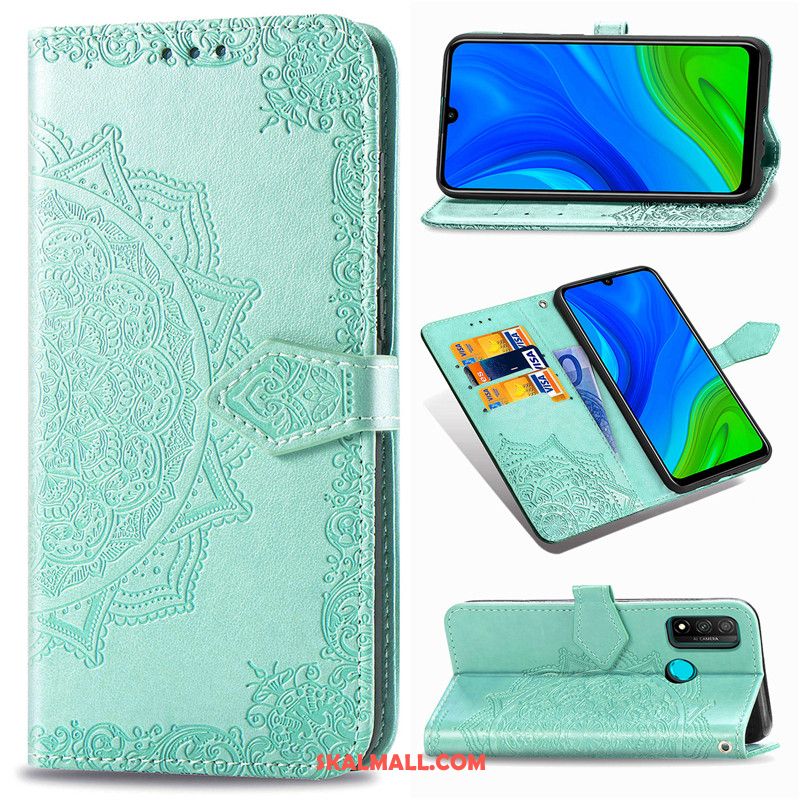 Huawei P Smart 2020 Skal Svart Embossing Lättnad Läderfodral Imiterat Läder Butik