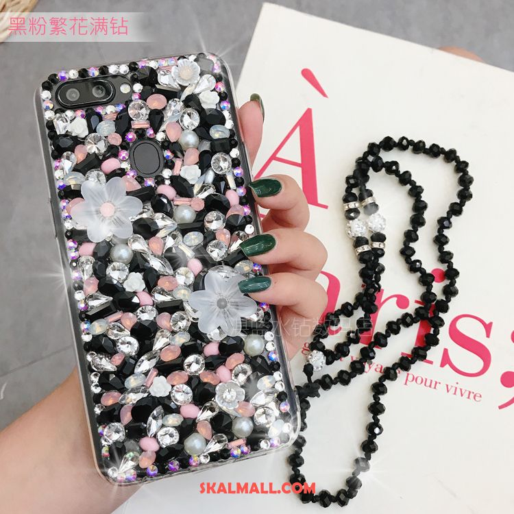 Huawei P Smart Skal Mobil Telefon Trend Varumärke Blommor Strass Svart Fodral Köpa