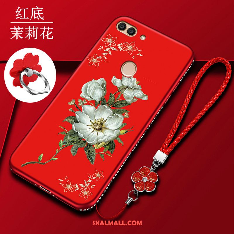 Huawei P Smart Skal Nubuck Röd Fallskydd Mobil Telefon Mjuk Rea