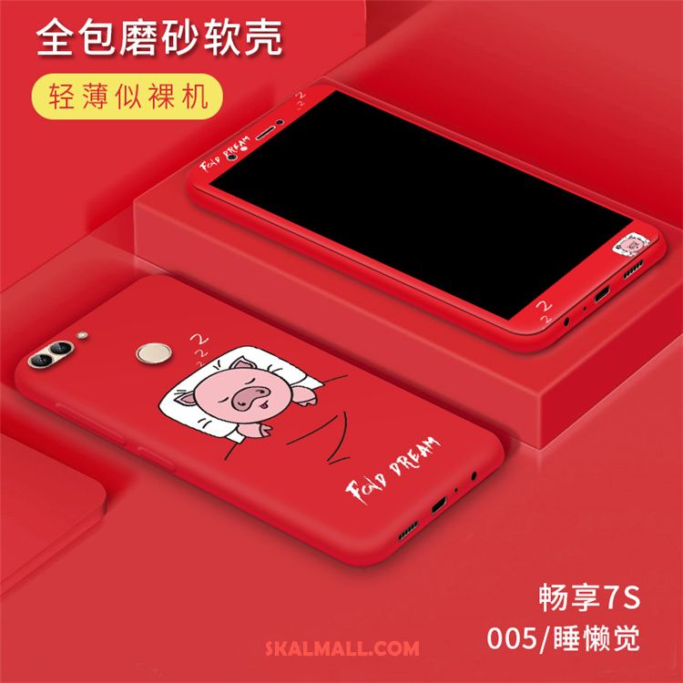 Huawei P Smart Skal Röd Skärmskydd Film Mobil Telefon Silikon Härdning Fodral Online