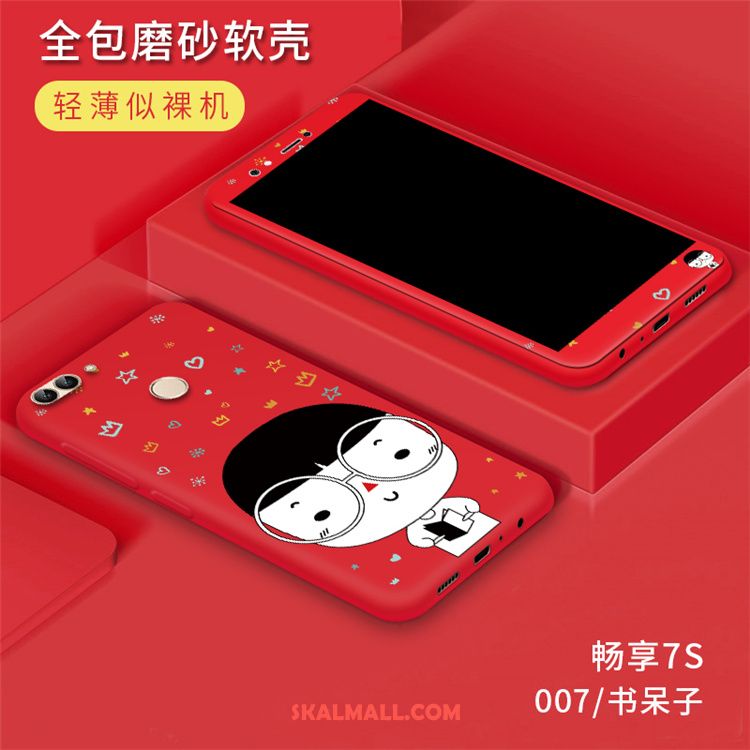 Huawei P Smart Skal Röd Skärmskydd Film Mobil Telefon Silikon Härdning Fodral Online