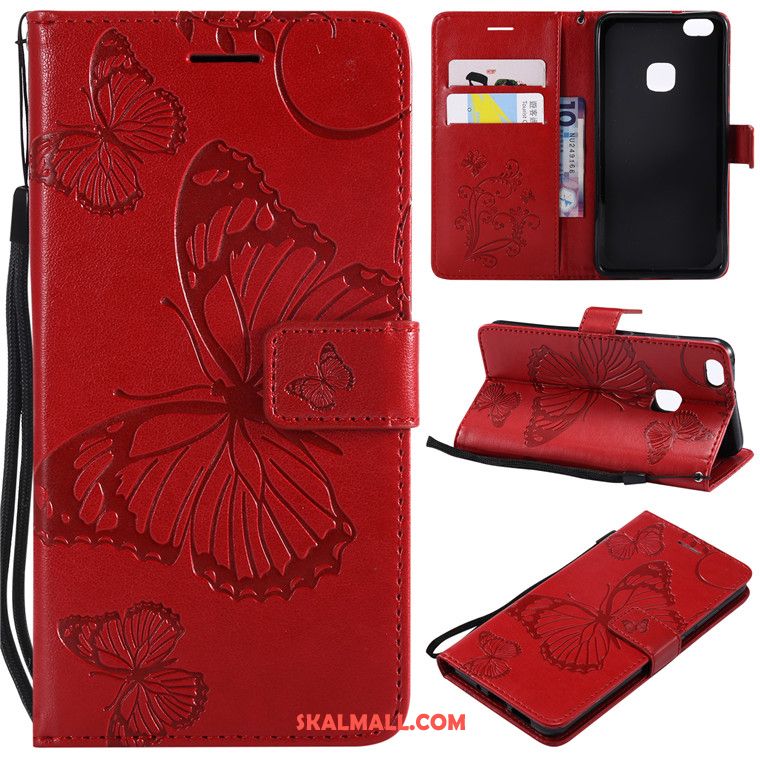 Huawei P10 Lite Skal Gul Läderfodral Ungdom Mobil Telefon Fallskydd Billig