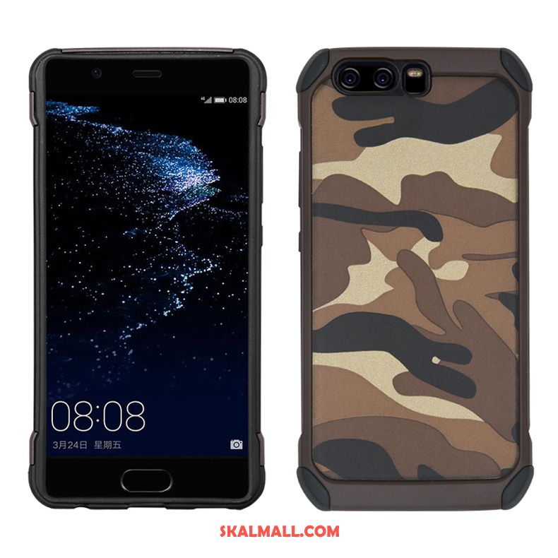 Huawei P10 Plus Skal Trend Varumärke Fallskydd Pratkvarn Kamouflage Nubuck Fodral Billig