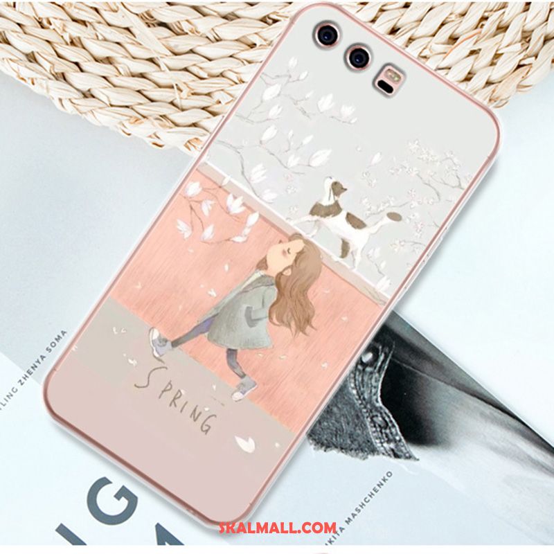 Huawei P10 Skal Mobil Telefon Support Mjuk Rosa Fodral Billigt