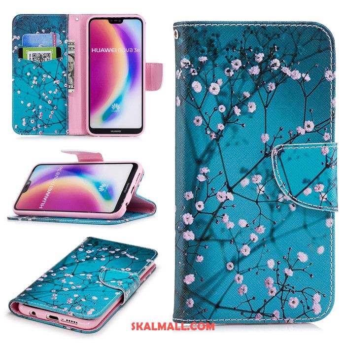 Huawei P20 Lite Skal Fallskydd Clamshell Mobil Telefon Vit Läderfodral Rea