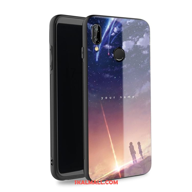 Huawei P20 Lite Skal Mobil Telefon Tecknat Rosa Fallskydd Mjuk Rea