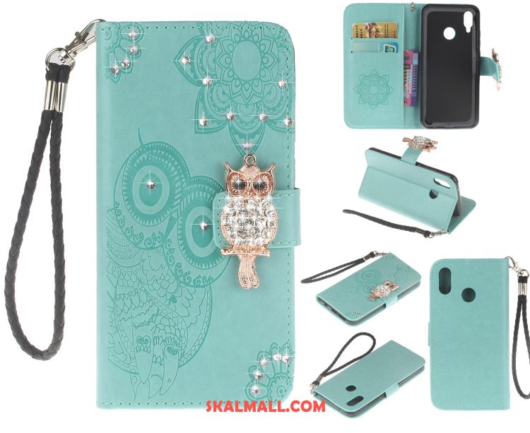 Huawei P20 Lite Skal Skydd Läderfodral Strass Mobil Telefon Embossing Fodral Köpa