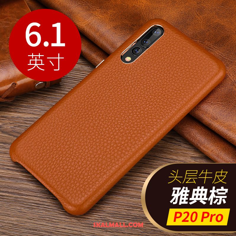 Huawei P20 Pro Skal Högt Utbud Kreativa Läderfodral Lyxiga Äkta Läder Till Salu