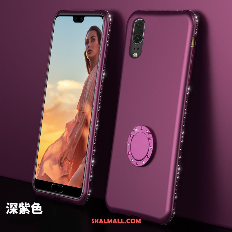 Huawei P20 Pro Skal Strass Pulver Mjuk Röd Mobil Telefon Fodral Butik