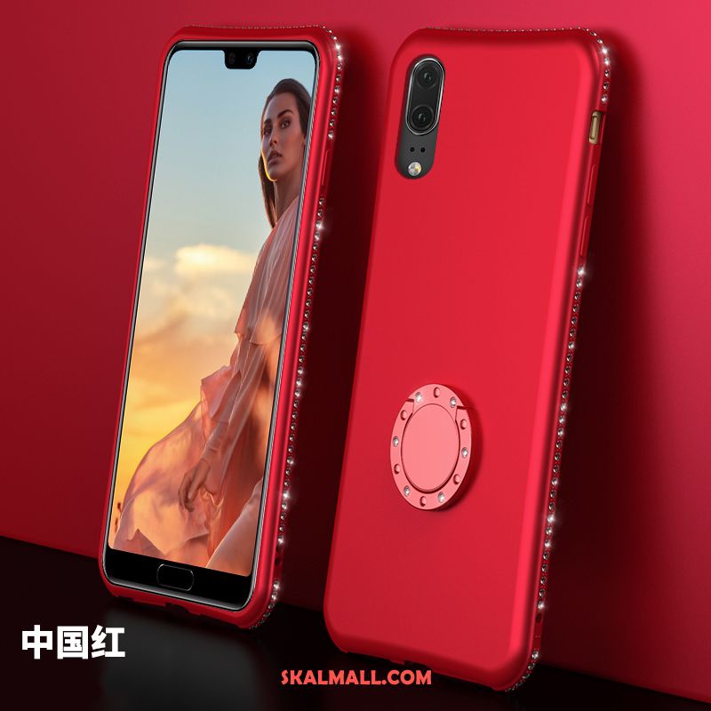 Huawei P20 Pro Skal Strass Pulver Mjuk Röd Mobil Telefon Fodral Butik