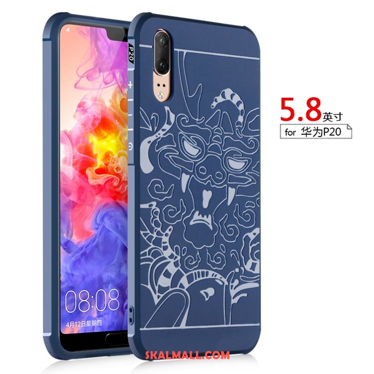 Huawei P20 Skal Kinesisk Drake Support Personlighet Skärmskydd Film Mobil Telefon Online