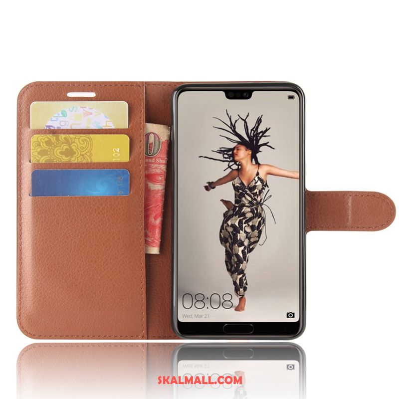 Huawei P20 Skal Skydd Clamshell Läderfodral Mobil Telefon Purpur Butik