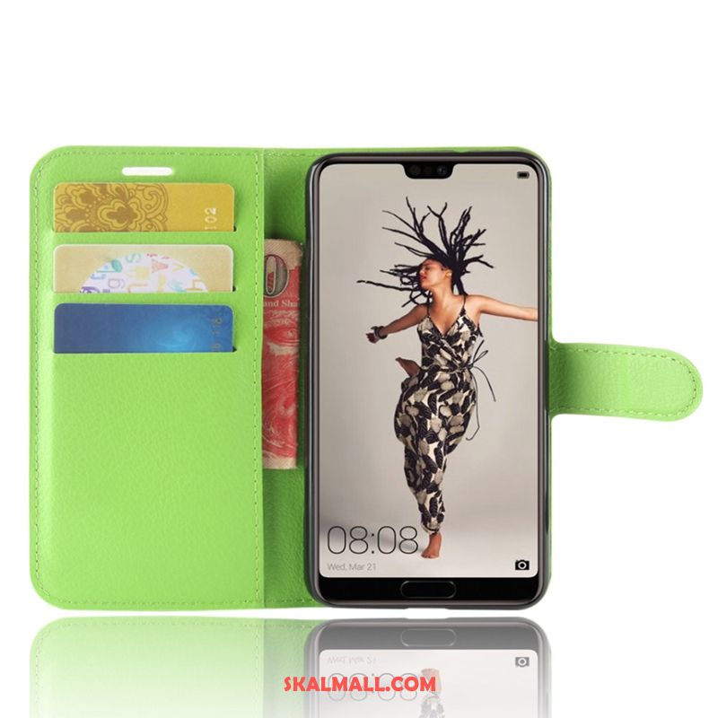 Huawei P20 Skal Skydd Clamshell Läderfodral Mobil Telefon Purpur Butik