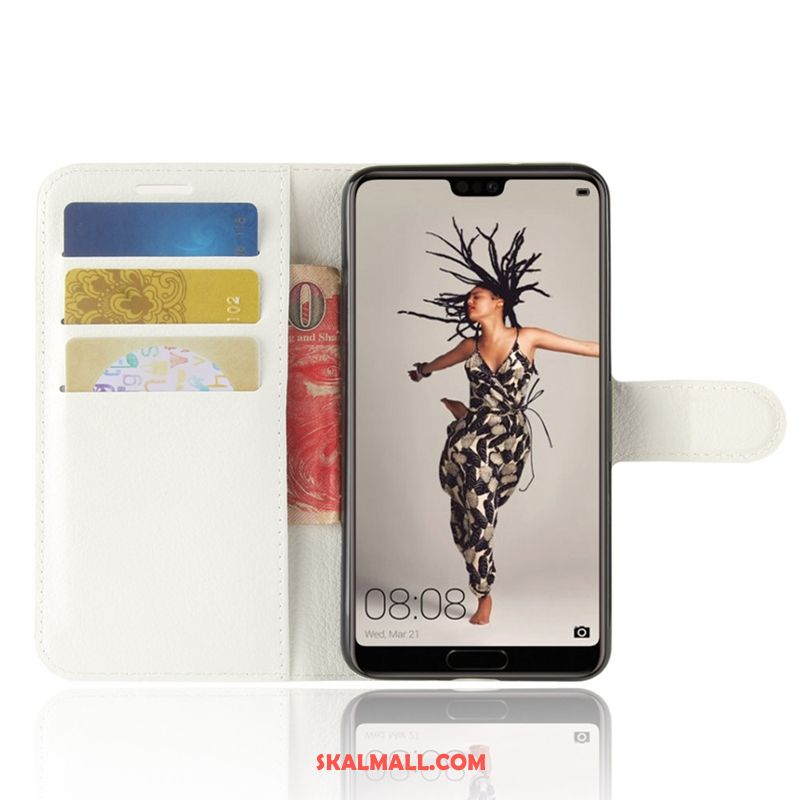 Huawei P20 Skal Skydd Clamshell Läderfodral Mobil Telefon Purpur Butik