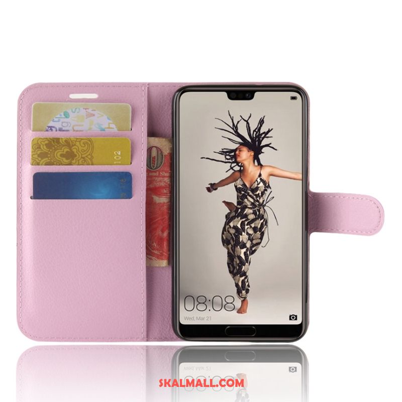 Huawei P20 Skal Skydd Clamshell Läderfodral Mobil Telefon Purpur Butik