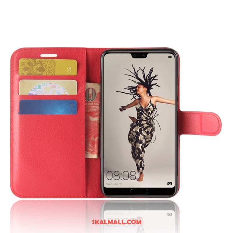 Huawei P20 Skal Skydd Clamshell Läderfodral Mobil Telefon Purpur Butik