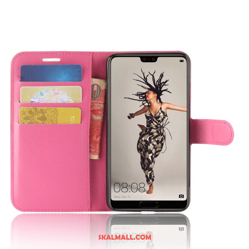 Huawei P20 Skal Skydd Clamshell Läderfodral Mobil Telefon Purpur Butik